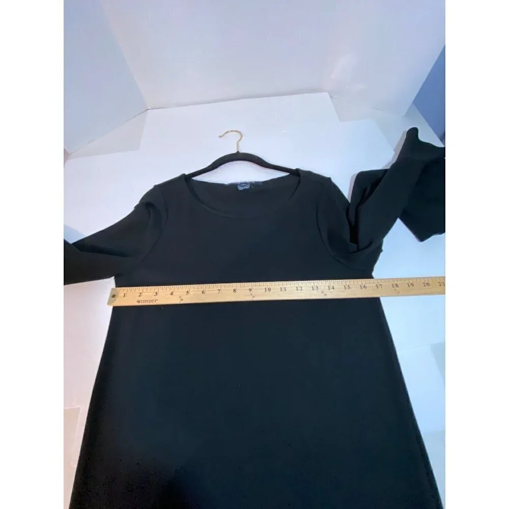 French Connection Matuka Lula Black Ruffle Hem Bell Sleeves Dress Women's Size 4